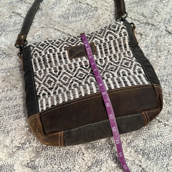 Myra Bag crossbody nubuck boho tribal print bag. Made in India festival purse - Picture 7 of 12